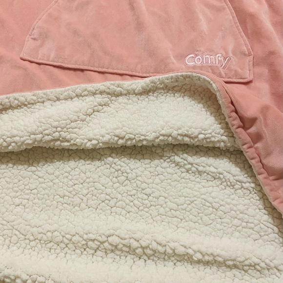 44D-Sherpa-lined wearable blanket hoodie, The Comfy Original P2P-37” ,L 38” - Picture 5 of 7